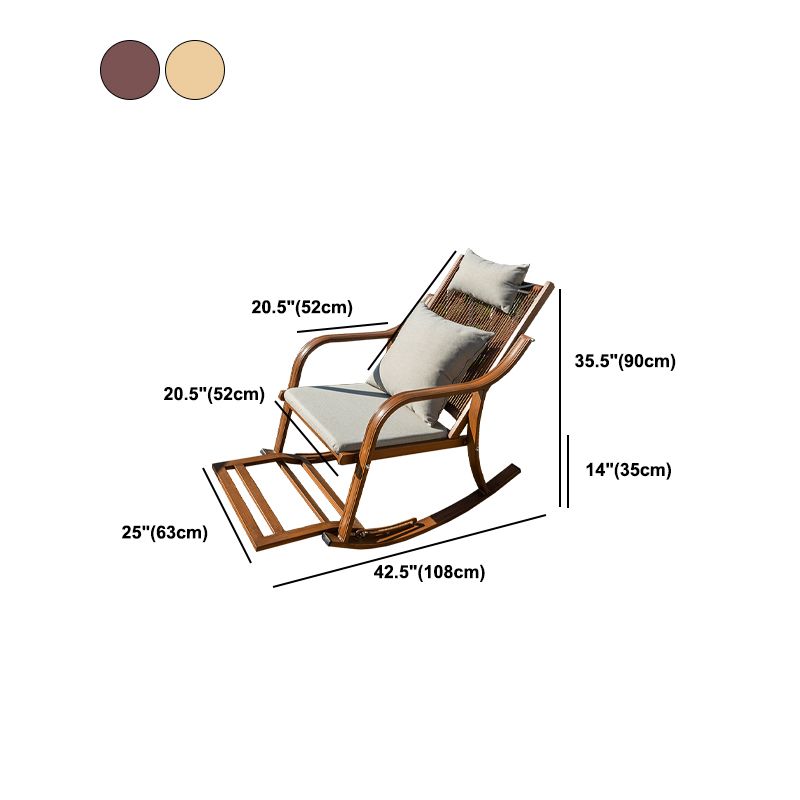 Contemporary Wicker Rocking Chair Reclining 24.8" Wide Rocker Chair for Porch