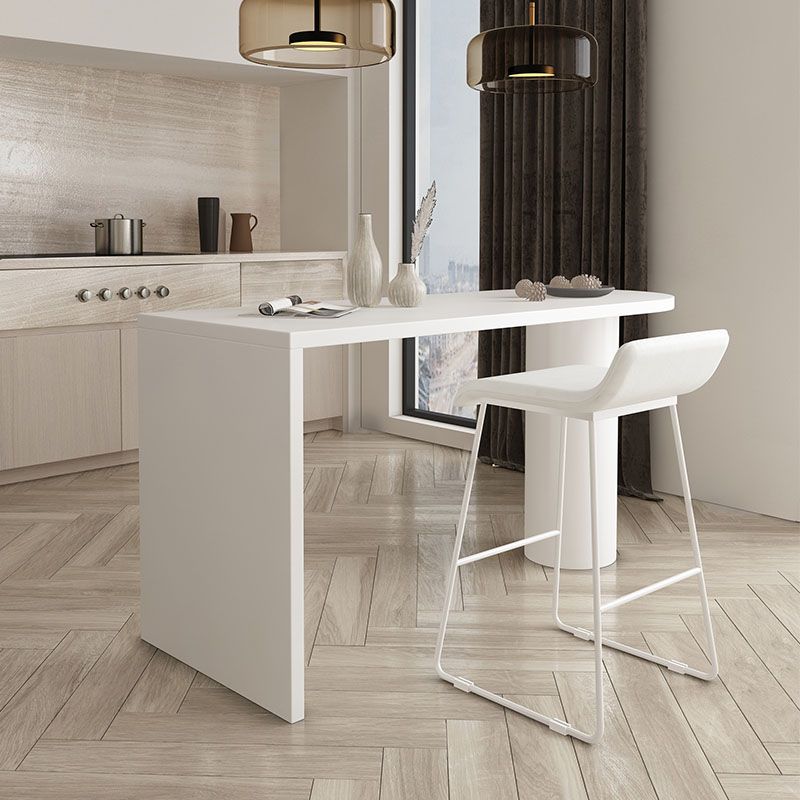 Mesa de madera maciza de forma irregular para restaurante Mesa de isla moderna con pedestal doble