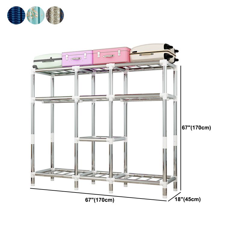 Modern Style Metal Wardrobe Cloth Rod Included Wardrobe Closet for Bedroom