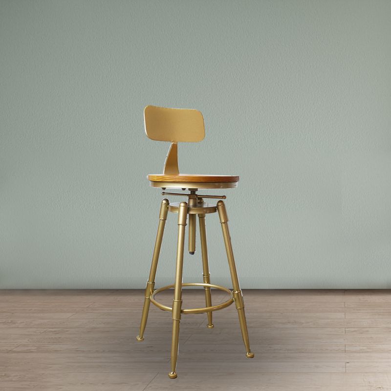 Nordic Armless Counter Stool Iron Bar Stool with Seat and Pedal