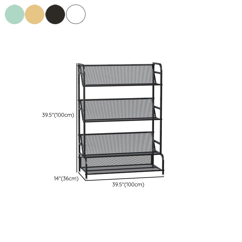 Scandinavian 4 Shelves Bookshelf Standard Metal Open Back Bookcase
