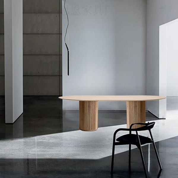 Tono de comedor moderno de pedestal doble oval
