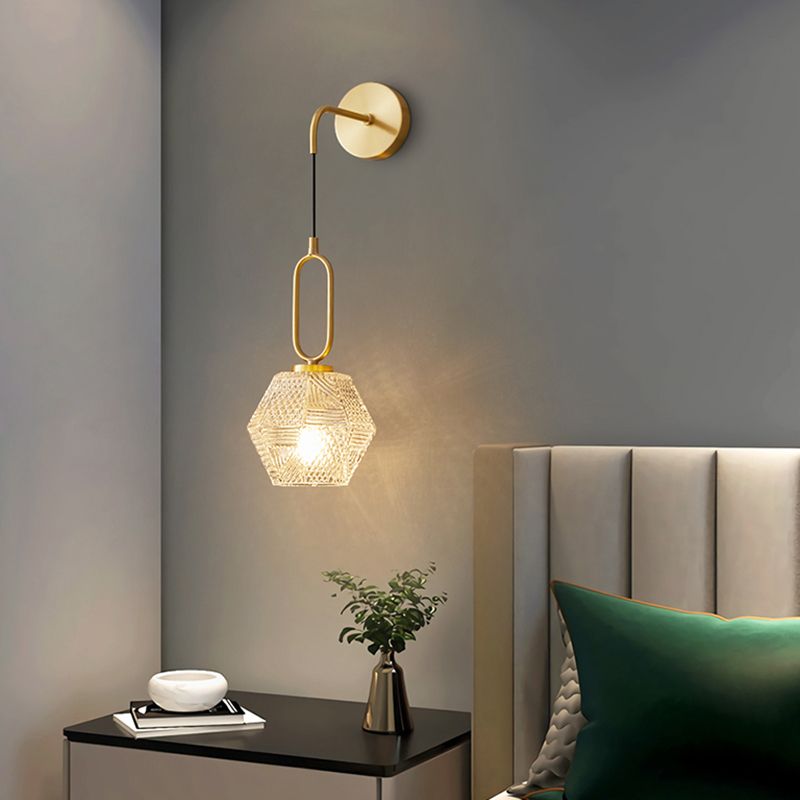 Postmodern Wall Light Sconce Geometric Glass Wall Light Fixture for Bedroom