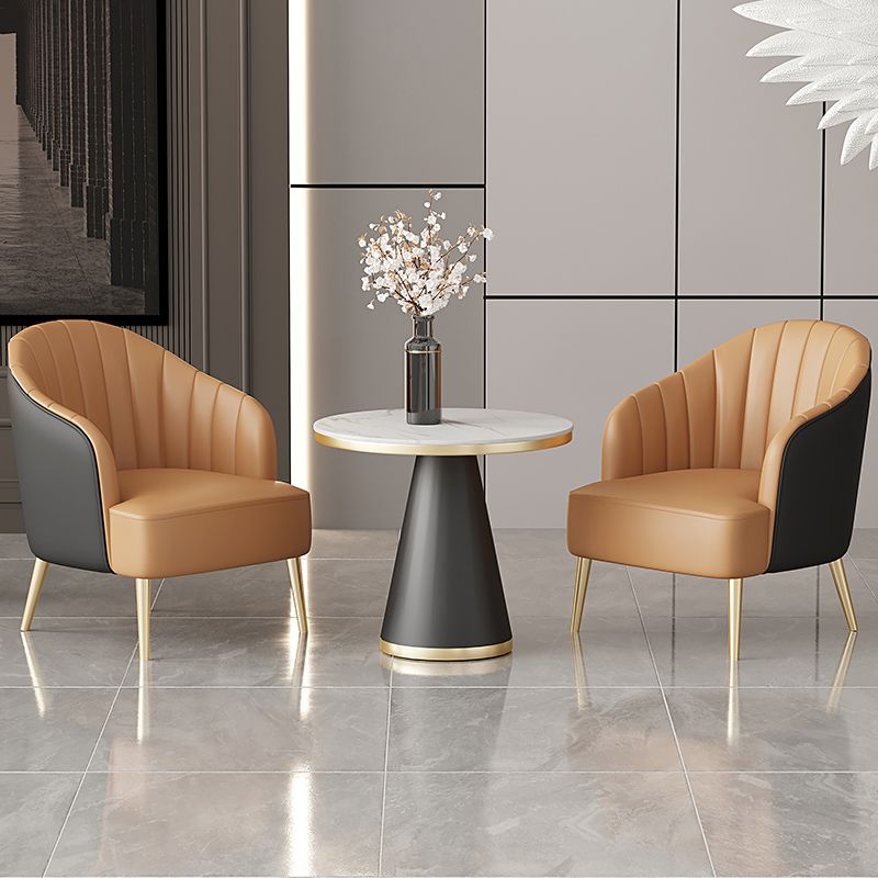 29.52" High Recessed Arms Chair Basic Four Leg Accent Armchair