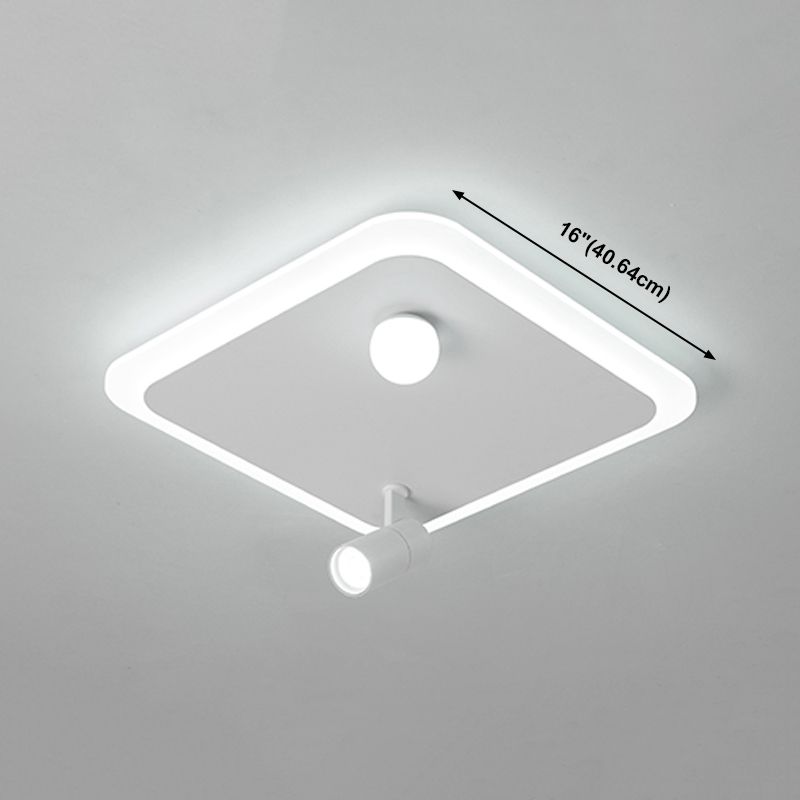 White Flush Mount Ceiling Light LED Ceiling Lamp Fixture with Spotlights for Bedroom