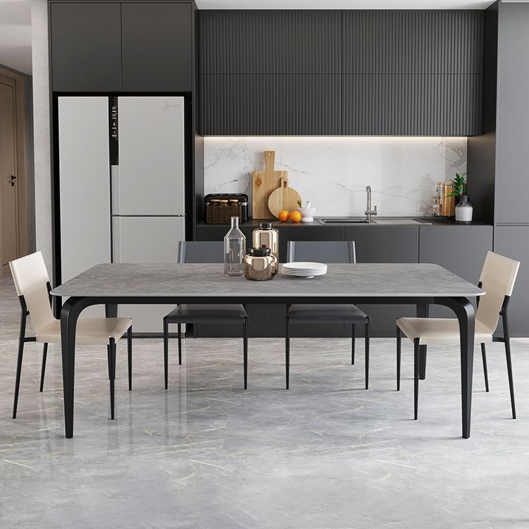 Modern 1/4/5/7 Pieces Rectangle Dining Set Sintered Stone Top Dinette Table Set