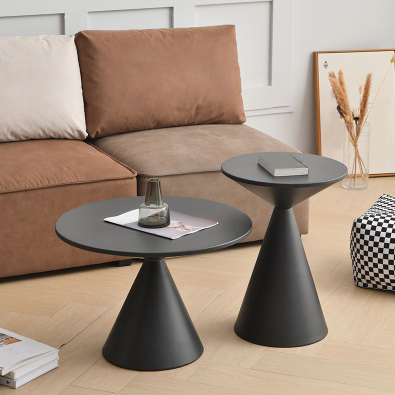 Mid-Century Modern Iron Coffee Table Pedestal Cocktail Table for Home