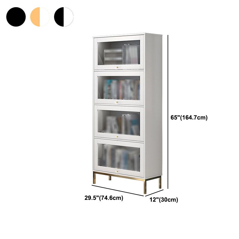 Libreria in legno fabbricata standard chiusa glam con porte di vetro