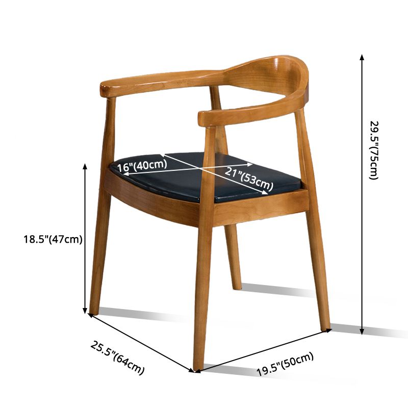 Modern Style Wood Dining Chair Stackable Open Back Dining Side Chair for Home