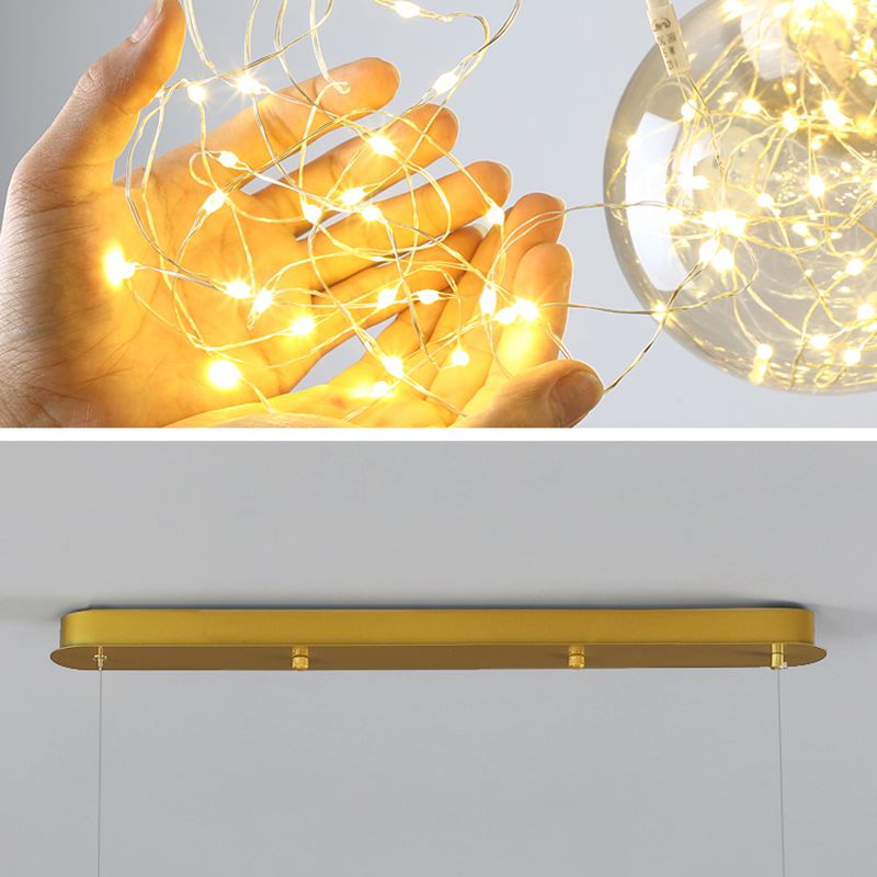 Lámpara de led círculo de estilo nórdico de estrella de vidrio transparente