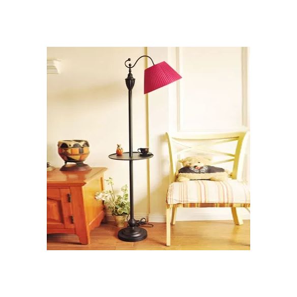 Tombre de cubo de lámpara de base negra contemporánea una luz de piso de metal ligero para sala de estar