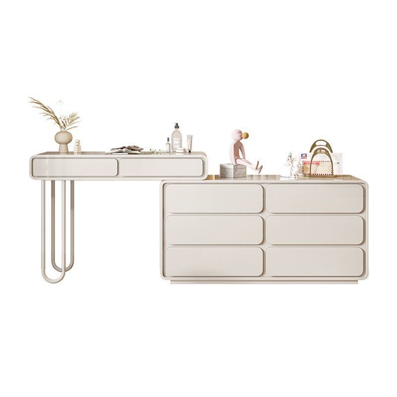 White Make-up 15.74" Wide Vanity Makeup Vanity Desk Table with 5/8 Drawers