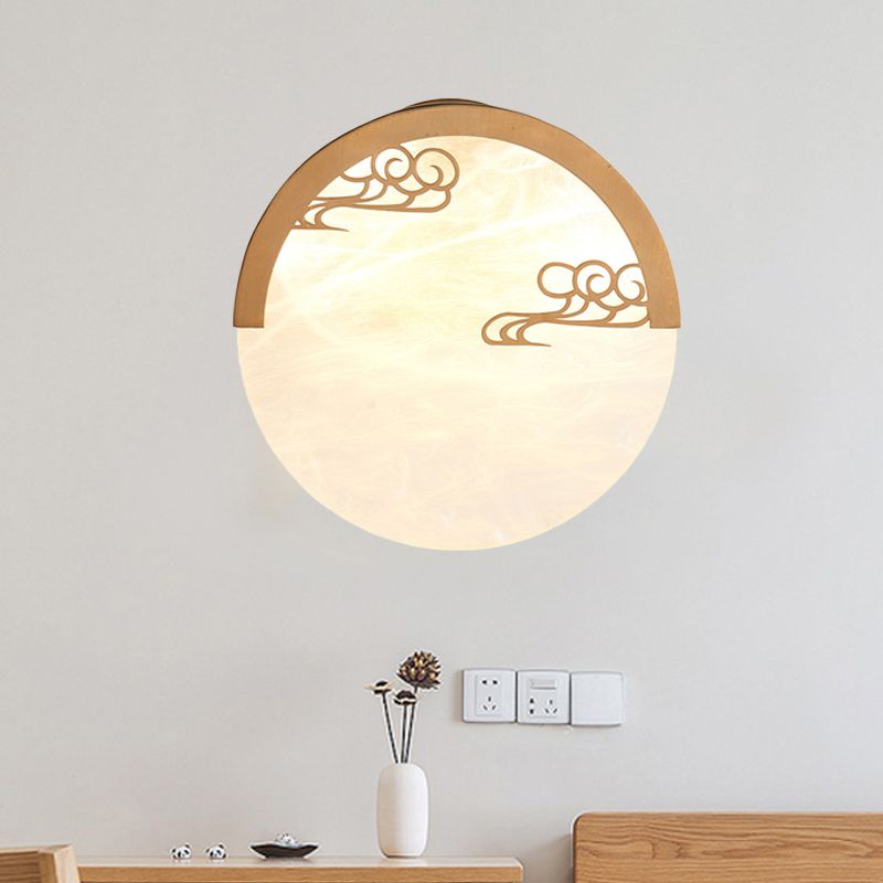 8"/9" H 1 Light Round Wall Mounted Light Traditional White Acrylic Sconce for Dining Room