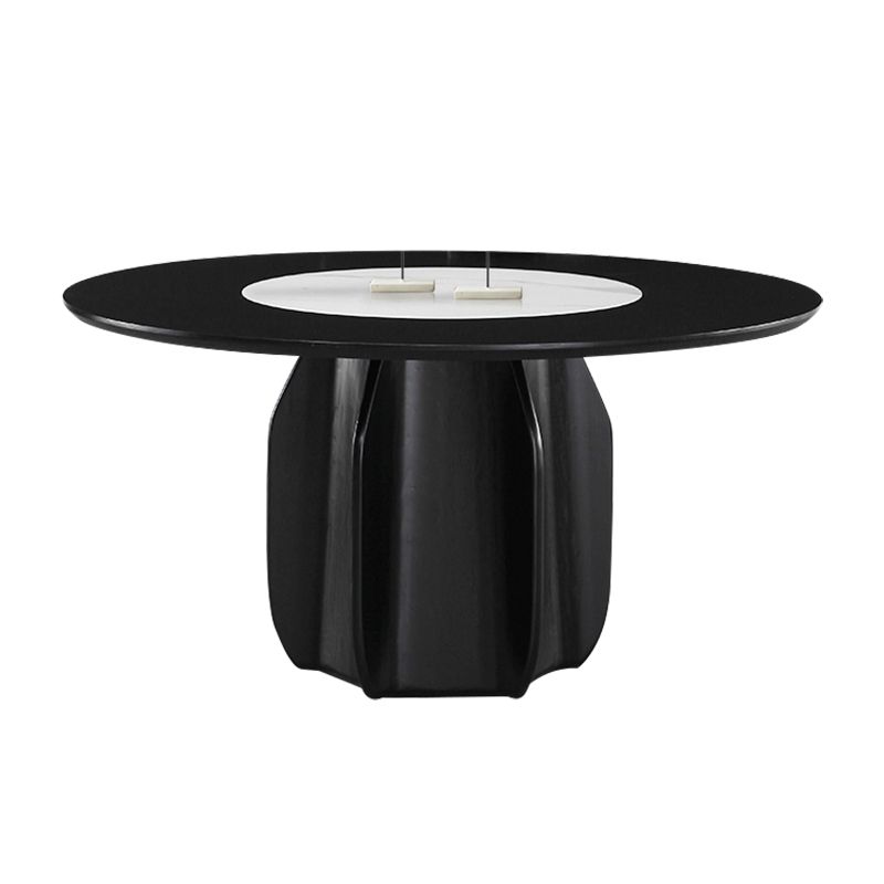 Solid Wood Dining Table Set 1/4/5/7 Pcs Pedestal Dining Table with Upholstered Chairs