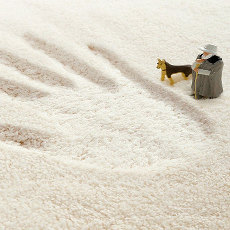 Beige Modern Rug Line Polyester Indoor Rug Washable Rug for Drawing Room