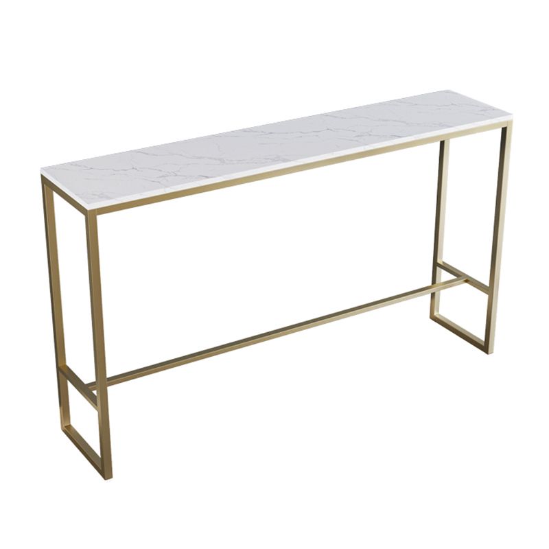 Glam Rectangle Bar Table Set 1/3/4/5 Pcs Iron Frame Bar Table and Upholstered Stools