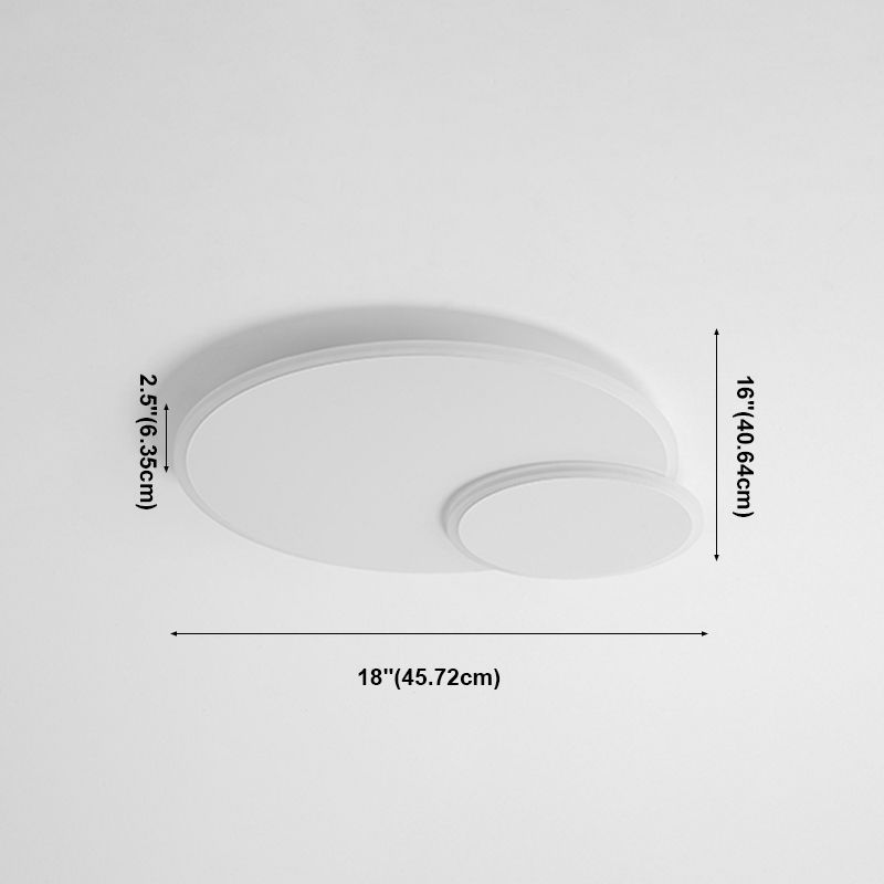 Plafoniera moderna artistica a LED in ferro laccato circolare con montaggio ad incasso con paralume in acrilico