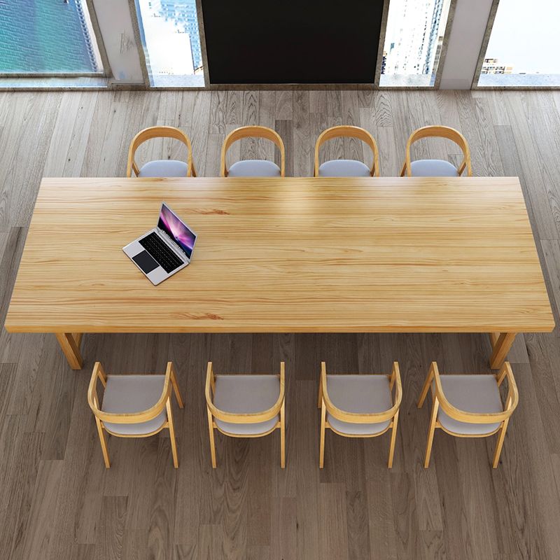 Mesa de comedor industrial de madera maciza mesa de madera con base de caballete