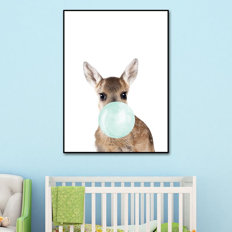 Animals Image Wall Decor Kid's Style Textured Girls Bedroom Painting, Multiple Sizes