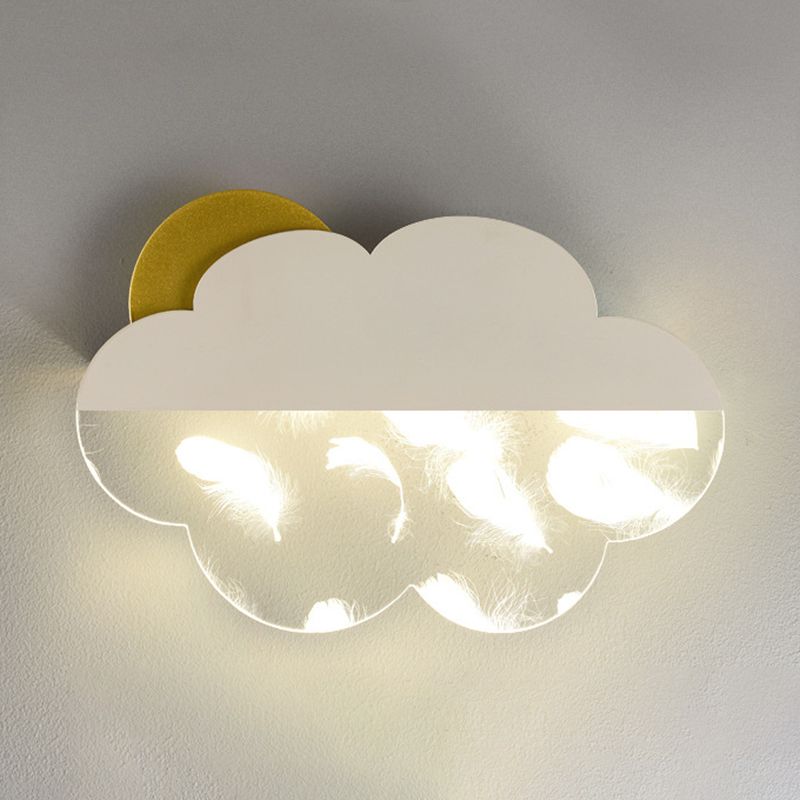 Lampada da parete a parete a forma di nuvola in metallo a 1 luci a parete montata a parete
