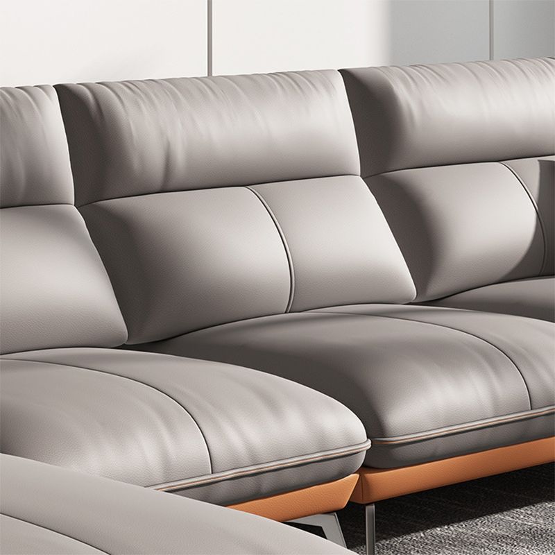 Modern Style Sofa Bed Imitation Leather Armrest Cushioning Back Sofa
