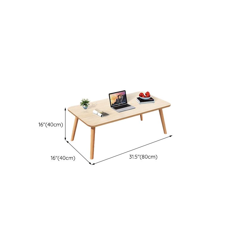 Modern Wood Side Table Bedroom No Distressing End Table with 4 Legs