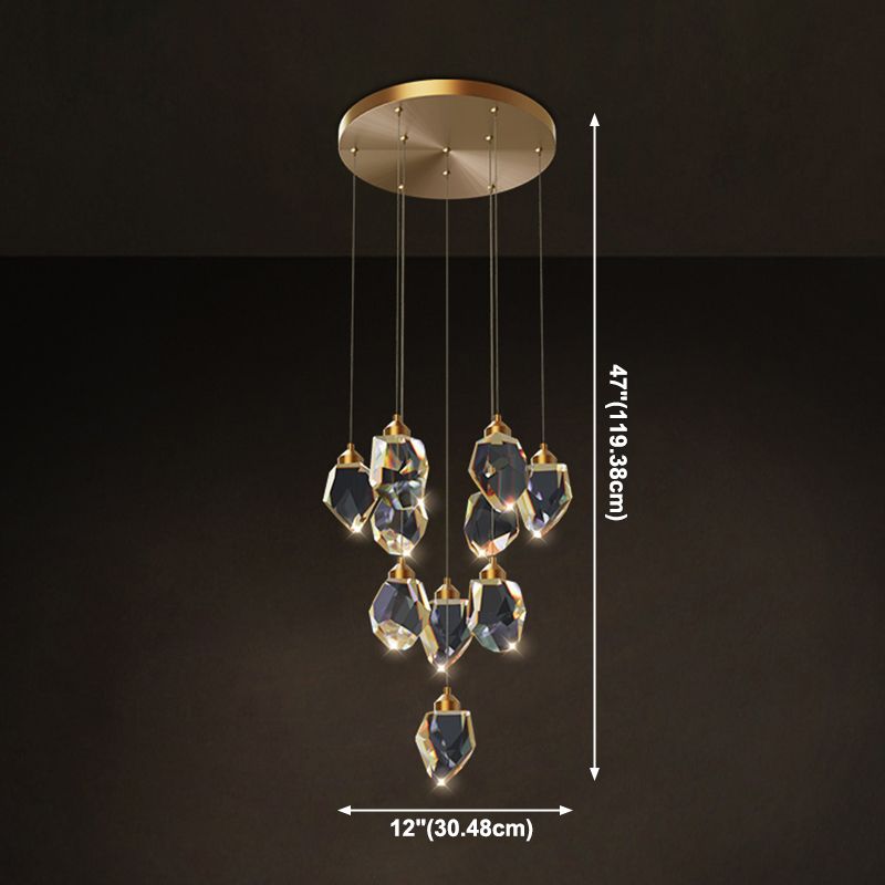 Zeitgenössische LED Hanging Deckenleuchte Kristall geometrische Deckenleuchte