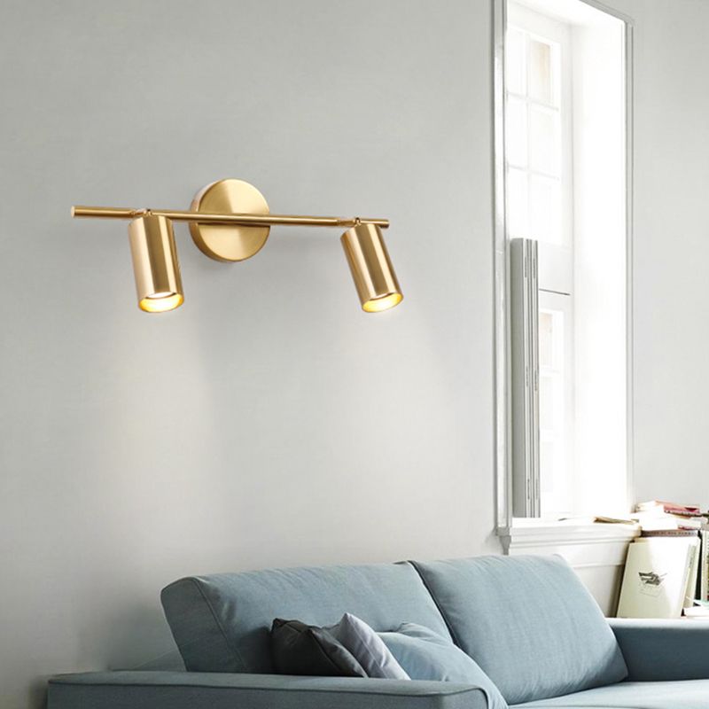 Ultra-modern Cylinder Wall Mount Lighting Metallic Wall Mounted Light Fixture for Living Room
