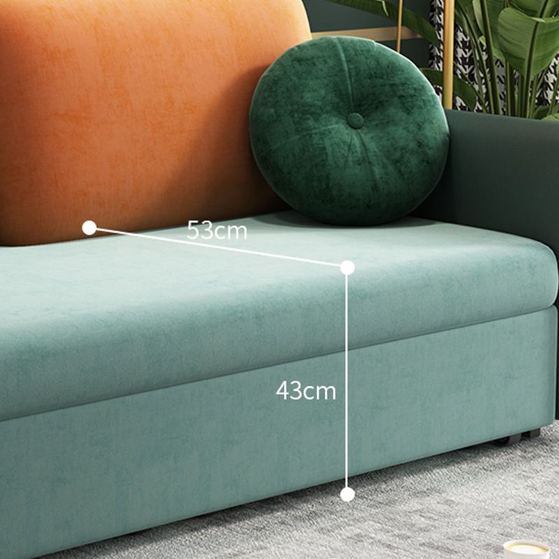 35" Wide Glam Sleeper Sofa Futon Pillow Included Green Sleeper Sofa
