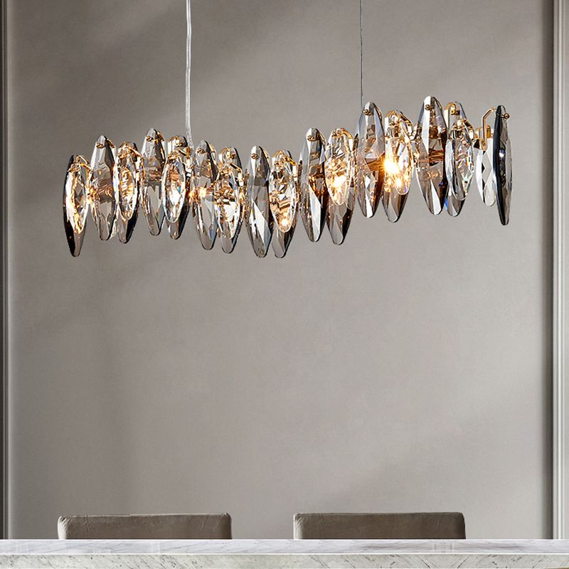 Luces de lámpara de cristal geométrica luces colgantes de cocina contemporáneas