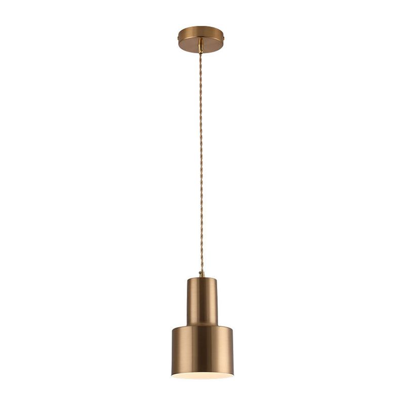 Modern Shaded Hanging Pendant Light Metal Dinning Room Suspended Lighting Fixture in Gold