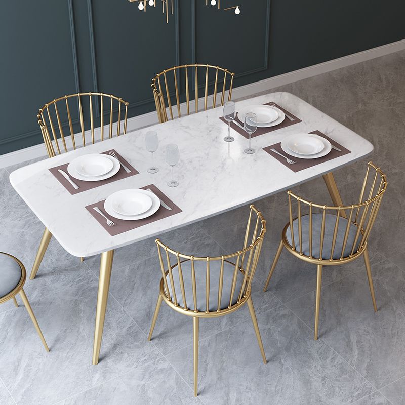 Glam Style Rectangle Dining Set 1/5/6 Pieces Dining Set for Dining Areas
