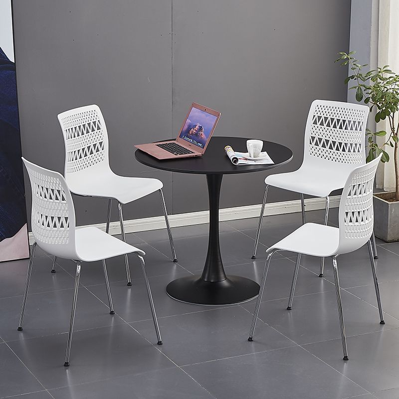 Sillas sin brazos apilables de estilo moderno, silla lateral con respaldo sólido