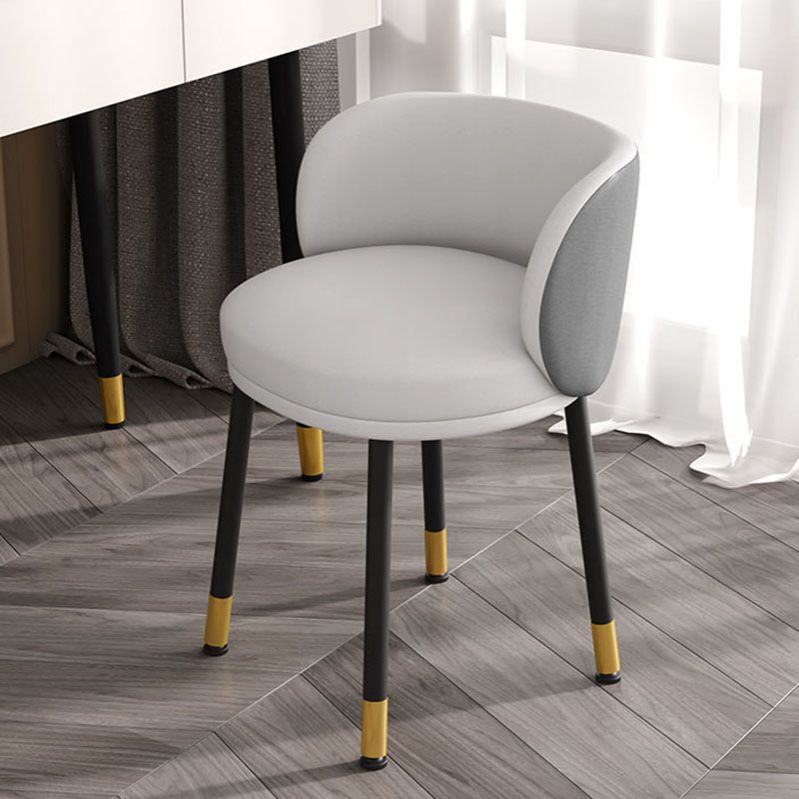 Sillas de comedor sin brazos con respaldo sólido de diseño escandinavo, sillas laterales tapizadas