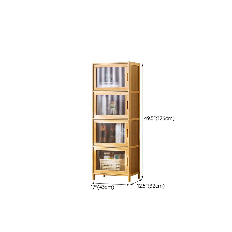Scandinavian Accent Cabinet with Grooves Doors and Straight Legs