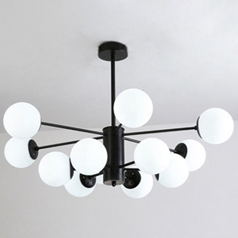 Contemporary Style Globe-Shaped Chandelier Lighting Glass Pendant Lighting