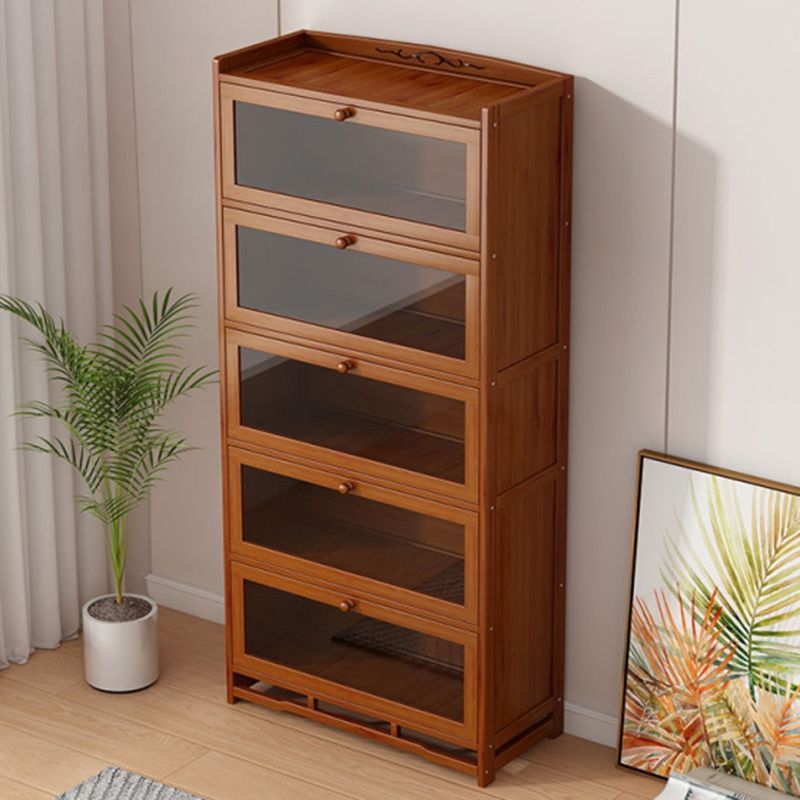 Engineered Wood Barrister Bookcase Contemporary Closed Back Bookshelf with Doors