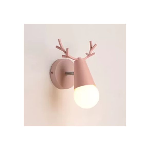 Luce di applique del cono in metallo con corna 1 lampadina per un letto di parete percorso nordico per letto