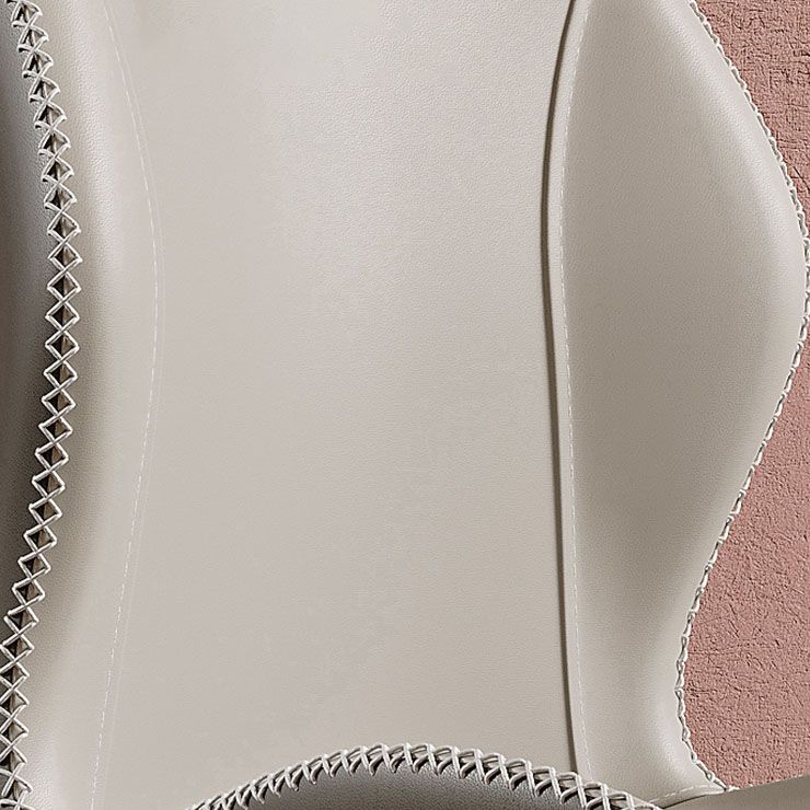 Glam Leather Dining Chair Wingback Side Furniture in Matte Finish for Indoor