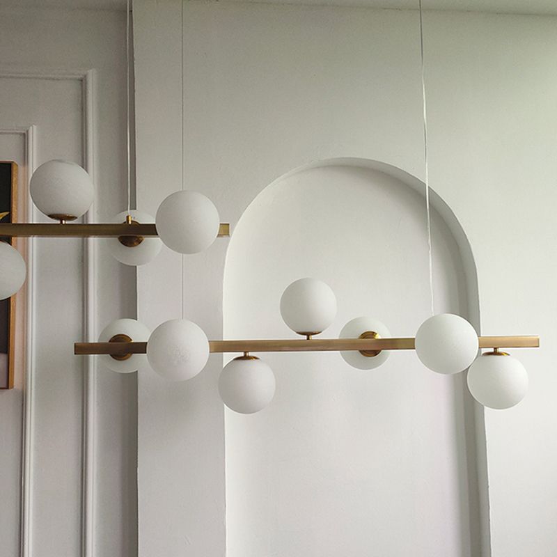 Nordic Style Hanging Lamp Ball Shape Island Light Fixture for Living Room