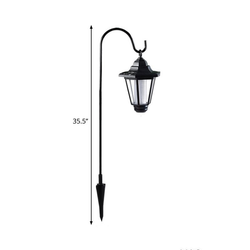 Hexagonal Plastic Hooked LED Lawn Light Decorative Black Solar Ground Lighting for Courtyard