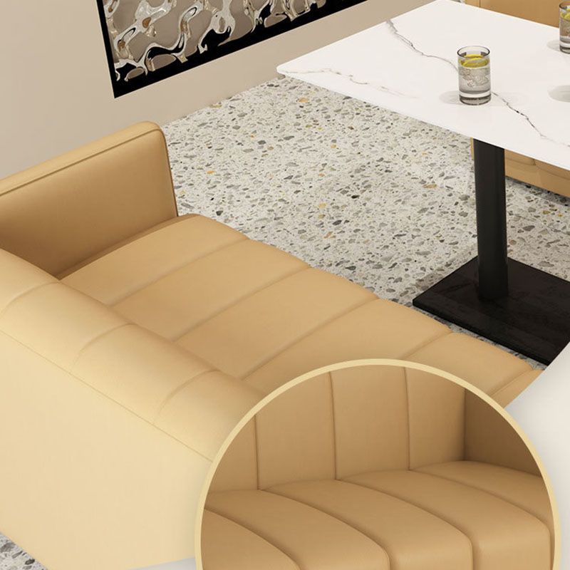 Modern Faux Leather Sofa for 2 people Sewn Pillow Back Loveseat
