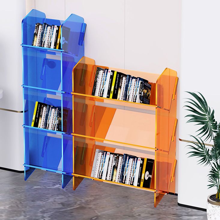 Standard Acrylic Bookcase Scandinavian Closed Back Bookshelf
