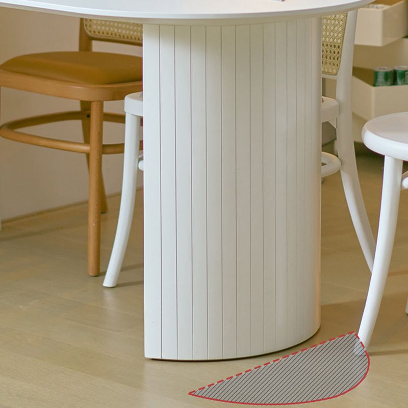 Eigentijdse eettafel gesinterde stenen tafel met dubbele voetstuk om te dineren