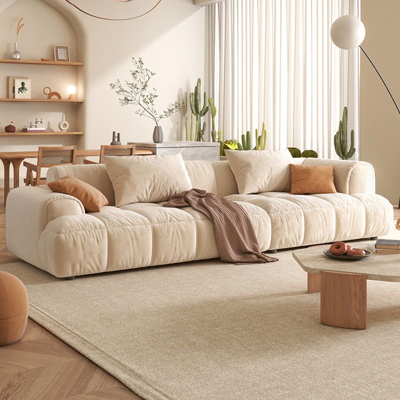 Velvet Round Arm Sectionals 24.8"High Tight Back Sofa with 4 Pillows