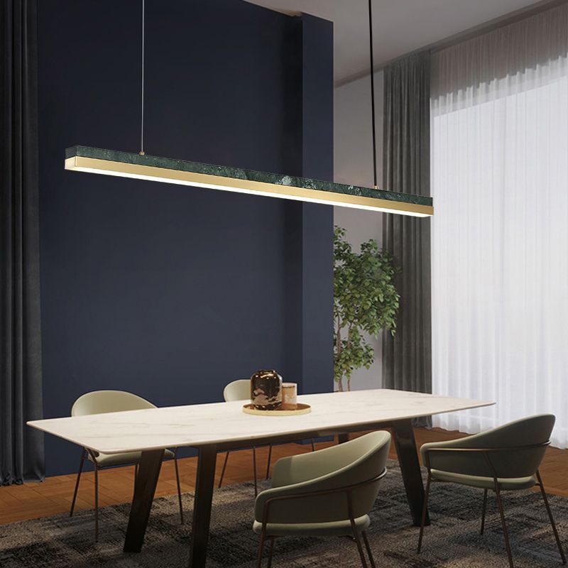 Modern Style Linear Hanging Pendant Light Metal One Light Pendant Light Fixture