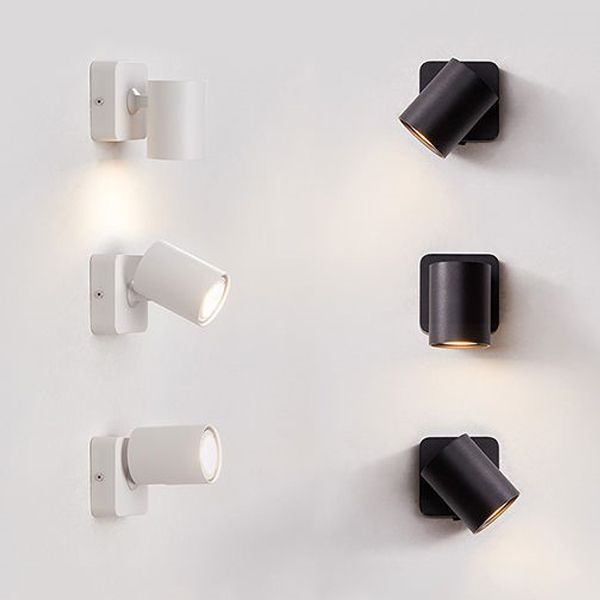 Nordic Style Aluminum Wall Light Cylindrical Wall Lamp with Metal Shade for Bedroom