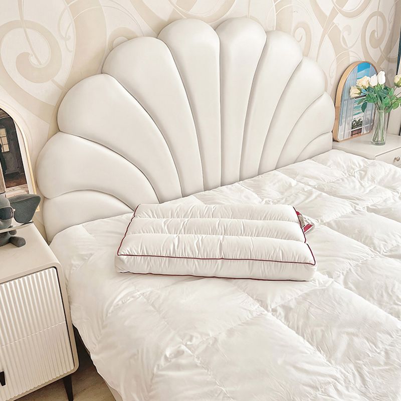 Contemporary Genuine Leather Standard Bed Frame Upholstered Headboard