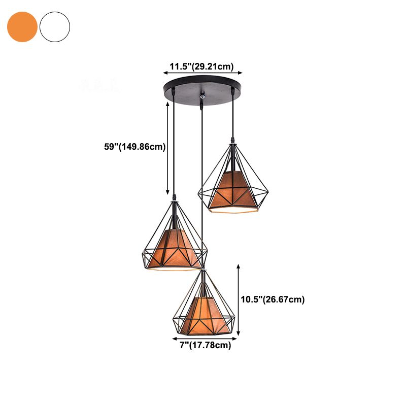 Geometric Shape Metal Island Pendant Lights Industrial Style Island Pendant