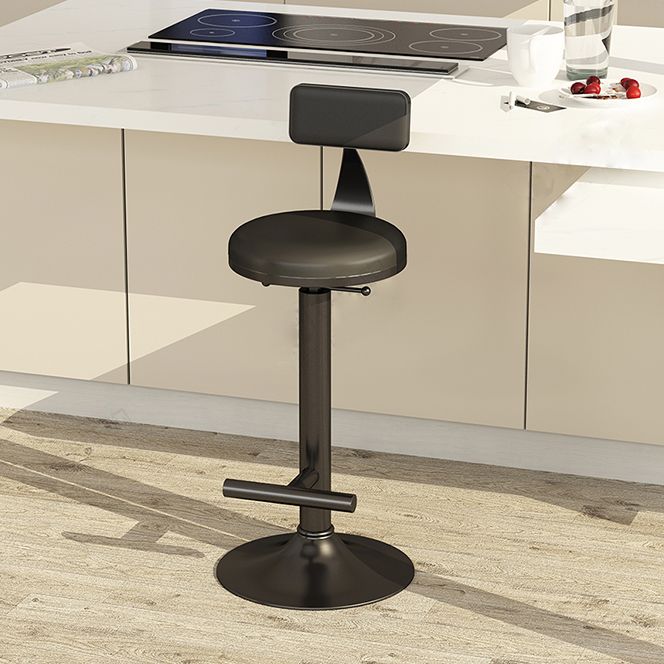 Industrial Armless Counter Stool Adjustable Bar Stool with Metal Base